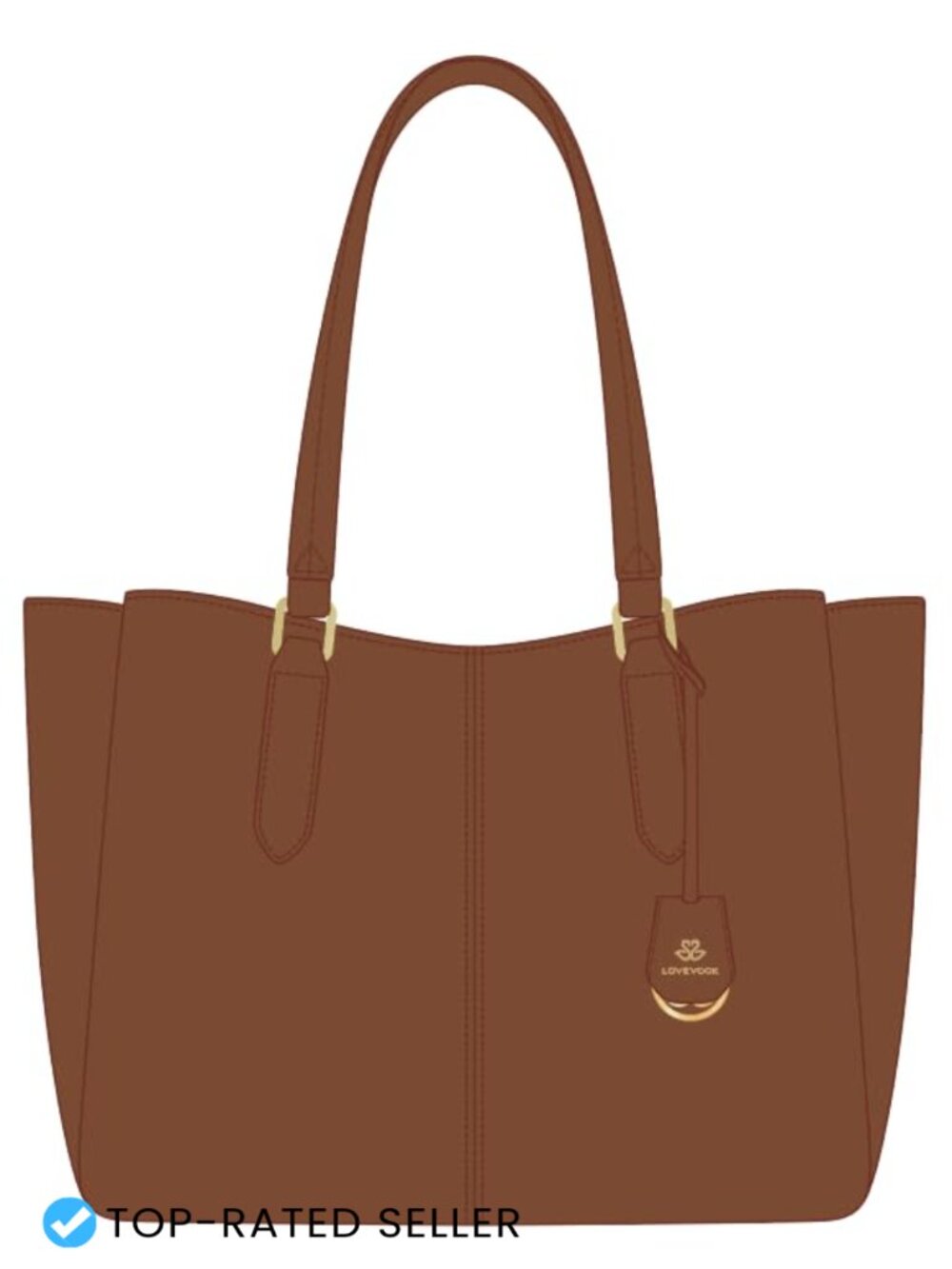 15.6 Inch Laptop Tote Bag for Women Triple Compartments Faux Leather Work